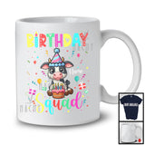 Personalized Custom Name Birthday Squad; Joyful Birthday Cake Cow; Family Group T-Shirt