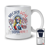 Personalized Custom Name Bitches Love In Dependence; Happy 4th Of July Women Drinking Wine T-Shirt