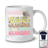 Personalized Custom Name Blessed To Be Called Sister Great Grandma; Proud Mother's Day Leopard Flower T-Shirt