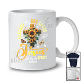 Personalized Custom Name Blessed by God Loved by Jesus; Joyful Mother's Day Sunflower Cross T-Shirt
