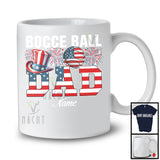 Personalized Custom Name Bocce Ball Dad, Proud 4th Of July USA Flag Sport, Patriotic Family T-Shirt