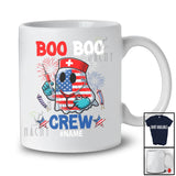 Personalized Custom Name Boo Boo Crew; Awesome 4th Of July Halloween US Flag Boo Nurse T-Shirt