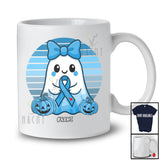 Personalized Custom Name Boo Ghost Blue Ribbon; Lovely Halloween Diabetes Vintage Retro T-Shirt