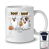 Personalized Custom Name Boo Moo; Adorable Halloween Ghost Cow Farmer; Pumpkin Candy T-Shirt