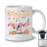 Personalized Custom Name Boo Squad; Awesome Halloween Costume Three Boo Ghost Flamingo T-Shirt