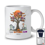Personalized Custom Name Boo Watching Club; Scary Halloween Owl Witch On Tree; Bird Lover T-Shirt