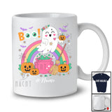 Personalized Custom Name Boo With Rainbow Pumpkin; Lovely Halloween Ghost; Girls Family T-Shirt