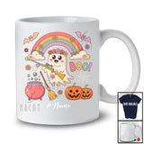 Personalized Custom Name Boo; Adorable Halloween Ghost Hunting Hunter Flowers; Rainbow T-Shirt