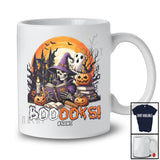 Personalized Custom Name Booooks; Lovely Halloween Skeleton Reading Books Nerd; Librarian T-Shirt