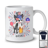 Personalized Custom Name Boston Terrier Drinking Beer, Lovely 4th Of July Fireworks, Patriotic T-Shirt