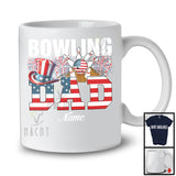 Personalized Custom Name Bowling Dad, Proud 4th Of July USA Flag Sport, Patriotic Family T-Shirt