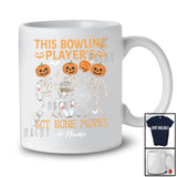 Personalized Custom Name Bowling Player's Got Bone Moves; Joyful Halloween Pumpkin Skeletons T-Shirt