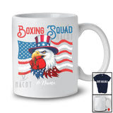 Personalized Custom Name Boxing Squad; Joyful 4th Of July Eagle Boxing Player; Patriotic T-Shirt