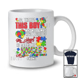 Personalized Custom Name Boy Have A Piece Of My Heart Uncle; Joyful Father's Day Autism Puzzle T-Shirt