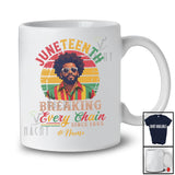 Personalized Custom Name Breaking Every Chain Since 1865; Lovely Juneteenth Men Afro Freedom T-Shirt