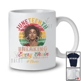 Personalized Custom Name Breaking Every Chain Since 1865; Lovely Juneteenth Women Afro African T-Shirt
