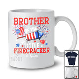 Personalized Custom Name Brother Of The Little Firecracker; Lovely 4th Of July Family Patriotic T-Shirt