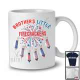 Personalized Custom Name Brother's Little Firecrackers, Proud 4th Of July Fireworks, Family Patriotic T-Shirt