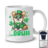 Personalized Custom Name Bruh Corgi; Joyful St. Patrick's Day Corgi Leprechaun Shamrocks T-Shirt
