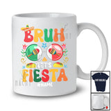 Personalized Custom Name Bruh Let's Fiesta; Joyful Cinco De Mayo Mexican Flag Sunglasses Groovy T-Shirt