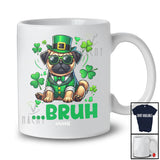 Personalized Custom Name Bruh Pug; Joyful St. Patrick's Day Pug Leprechaun Shamrocks T-Shirt