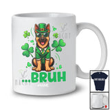 Personalized Custom Name Bruh; Joyful St. Patrick's Day German Shepherd Leprechaun Shamrocks T-Shirt