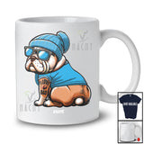 Personalized Custom Name Bulldog I Love Dad; Lovely Father's Day Bulldog Tattooed on Hand T-Shirt