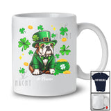 Personalized Custom Name Bulldog Leprechaun Glasses; Amusing St. Patrick's Day Shamrock T-Shirt