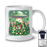 Personalized Custom Name Bulldog Leprechaun UFO; Joyful St. Patrick's Day Stolen Shamrock T-Shirt