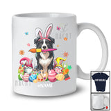 Personalized Custom Name Bunny Border Collie Painting Easter Eggs; Lovely Easter Family T-Shirt