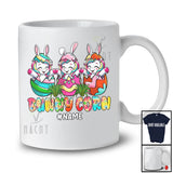 Personalized Custom Name Bunny Corn; Joyful Easter Three Bunny Unicorns In Easter Eggs; Leopard T-Shirt