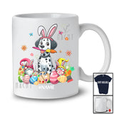 Personalized Custom Name Bunny Dalmatian Painting Easter Eggs; Lovely Easter Family T-Shirt
