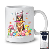 Personalized Custom Name Bunny German Shepherd Painting Easter Eggs; Lovely Easter Family T-Shirt