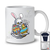 Personalized Custom Name Bunny Skeleton Holding Easter Eggs; Joyful Easter Hunting Eggs T-Shirt
