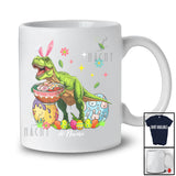 Personalized Custom Name Bunny T-Rex Eating Ramen Noodles; Lovely Easter Eggs Japanese T-Shirt