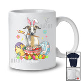 Personalized Custom Name Bunny Whippet Eating Ramen Noodles; Lovely Easter Eggs Japanese T-Shirt