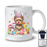 Personalized Custom Name Bunny Yorkshire Terrier Painting Easter Eggs; Lovely Easter Family T-Shirt