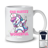 Personalized Custom Name CNA Nurse Are Wonderful; Adorable Dabbing Unicorn Nursing Magical T-Shirt