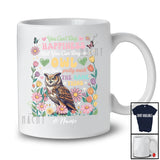 Personalized Custom Name Can't Buy Happiness But Can Buy An Owl; Lovely Floral Animal T-Shirt