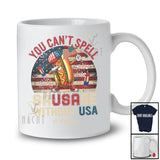 Personalized Custom Name Can't Spell Sausage Without USA; Joyful 4th Of July Dabbing Vintage T-Shirt