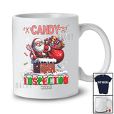 Personalized Custom Name Candy Inspector; Adorable Christmas Santa Presents Candy Cane T-Shirt