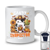 Personalized Custom Name Candy Inspector; Lovely Halloween Western Boo Sunflower; Gardener T-Shirt