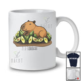 Personalized Custom Name Capybara on Avocados; Adorable Capybara Vegan Fruit Lover T-Shirt