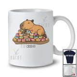 Personalized Custom Name Capybara on Donuts; Adorable Capybara Cake Lover T-Shirt