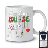 Personalized Custom Name Cardiac Nurse; Fantastic Christmas Lights Plaid; Pajama Family Group T-Shirt