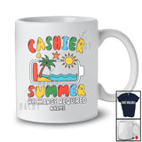 Personalized Custom Name Cashier Summer Recharge; Proud Last Day Of School Low Battery T-Shirt