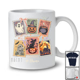 Personalized Custom Name Cat Boo Ghost Pumpkin Collection; Humorous Halloween Witch Skeleton T-Shirt