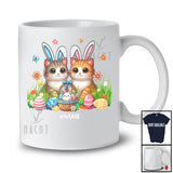 Personalized Custom Name Cat Couple; Lovely Easter Bunny Cat Animal Lover; Family Group T-Shirt