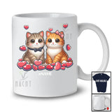 Personalized Custom Name Cat Couple; Lovely Valentine Hearts Cat Animal Lover; Family Group T-Shirt