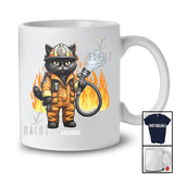 Personalized Custom Name Cat Firefighter Costume Transform Cosplay; Proud Cat Owner Lover T-Shirt